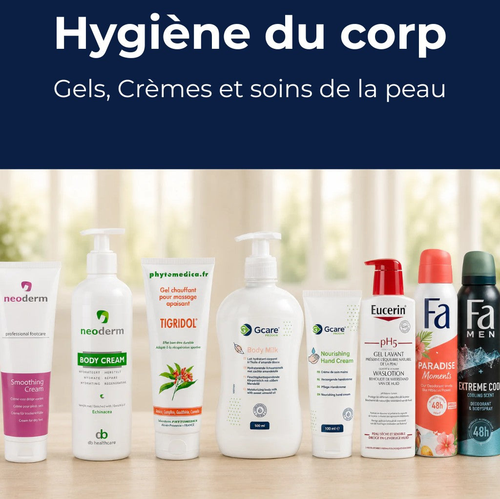 Hygiène du corp gel crème et soins de la peau anti douleur