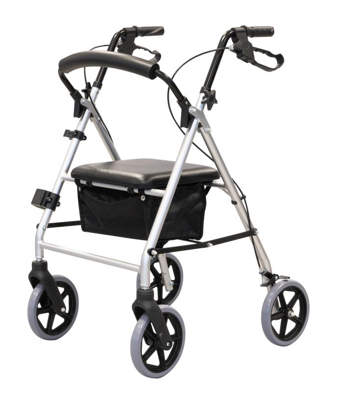 Rollator 4 roues pliable Gcare Easy – Gris Clair – Autonomie, Stabilité & Modernité