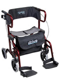 Rollator/chaise roulante, pliable, rouge, Diamond Deluxe