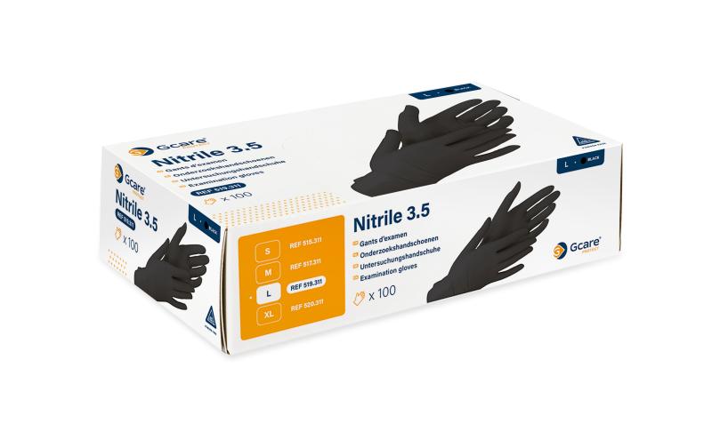 Gants d'Examen en Nitrile Noir – Non Poudrés