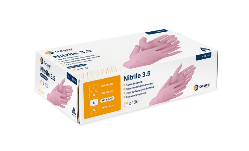 Gants d'Examen en Nitrile Rose  – Non Poudrés