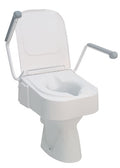 Rehausse-WC Évolutive avec Accoudoirs et Couvercle – Haute Stabilité – Capacité 150 kg