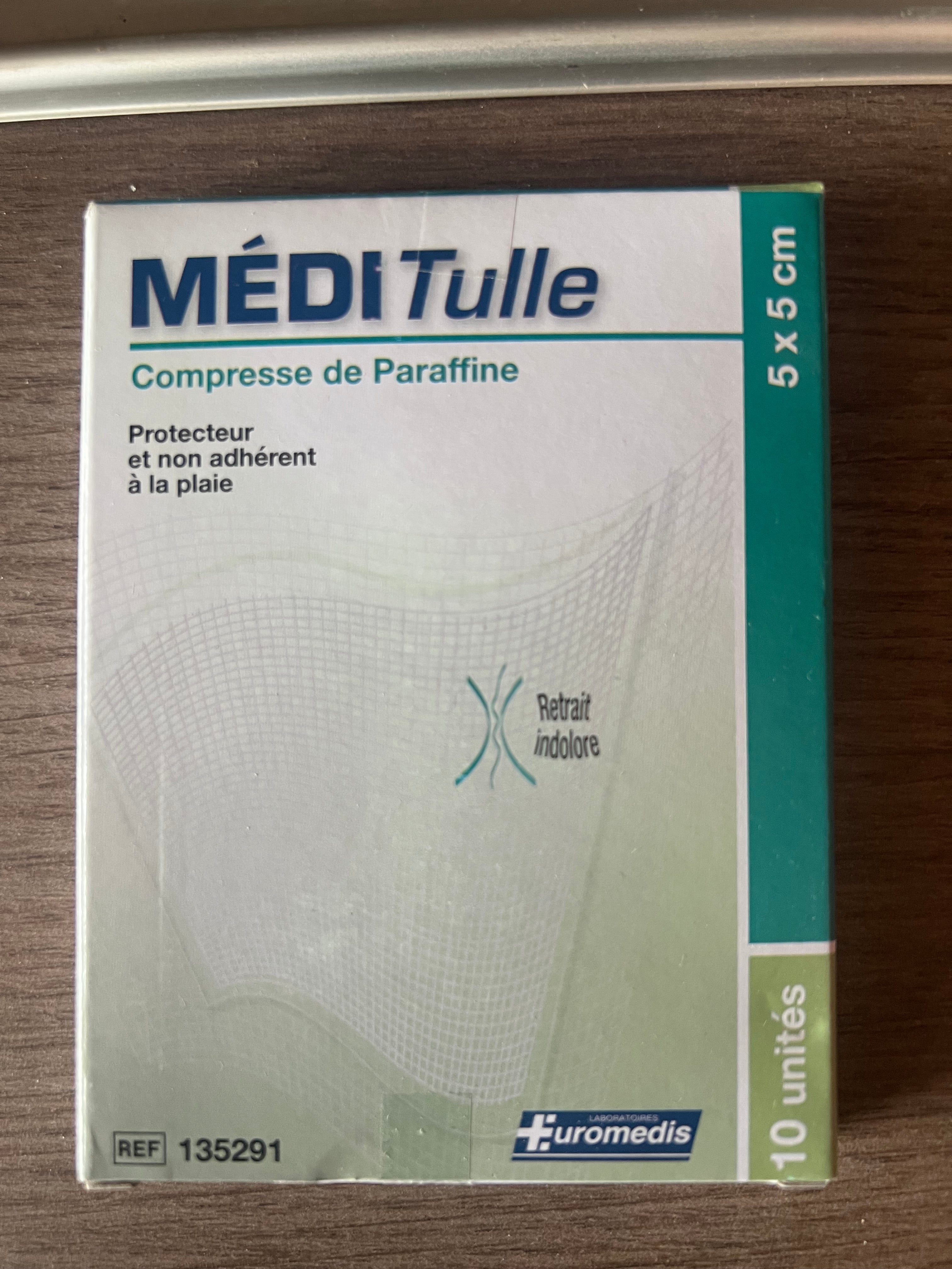Pansements Meditulle – Boîte de 10 – Compresses Grasses Stériles à la Paraffine