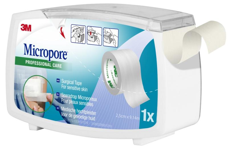 Sparadrap Repositionnable Micropore (25 mm x 9,14 m) – Indolore & Atraumatique