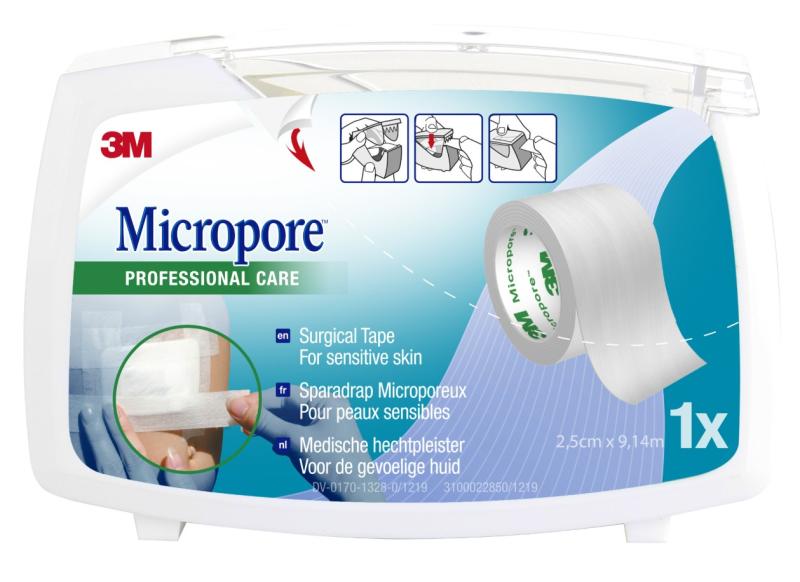 Sparadrap Repositionnable Micropore (25 mm x 9,14 m) – Indolore & Atraumatique