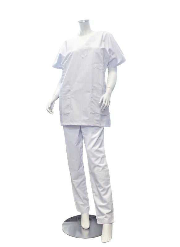 Blouse Médicale Blanche – Marinière Unisexe